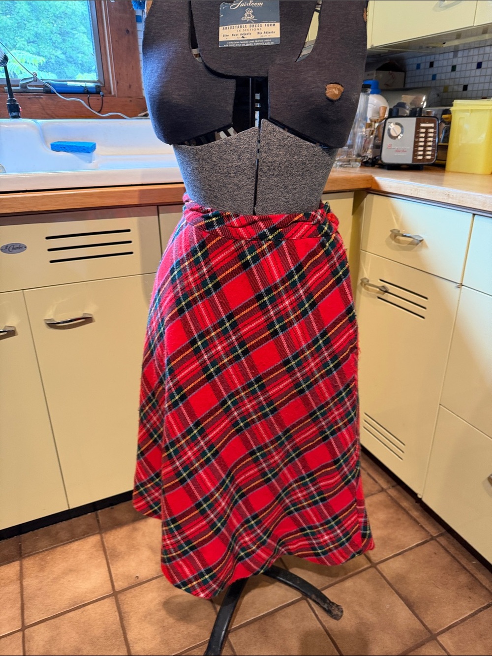 Vintage Plaid Women’s Skirt Homemade A Line Outfit